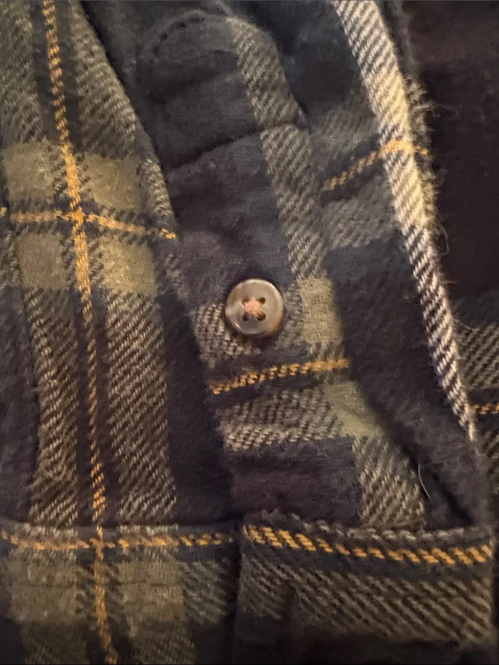 Old Navy Boys Dark Green and Black Plaid Button-Front Shirt